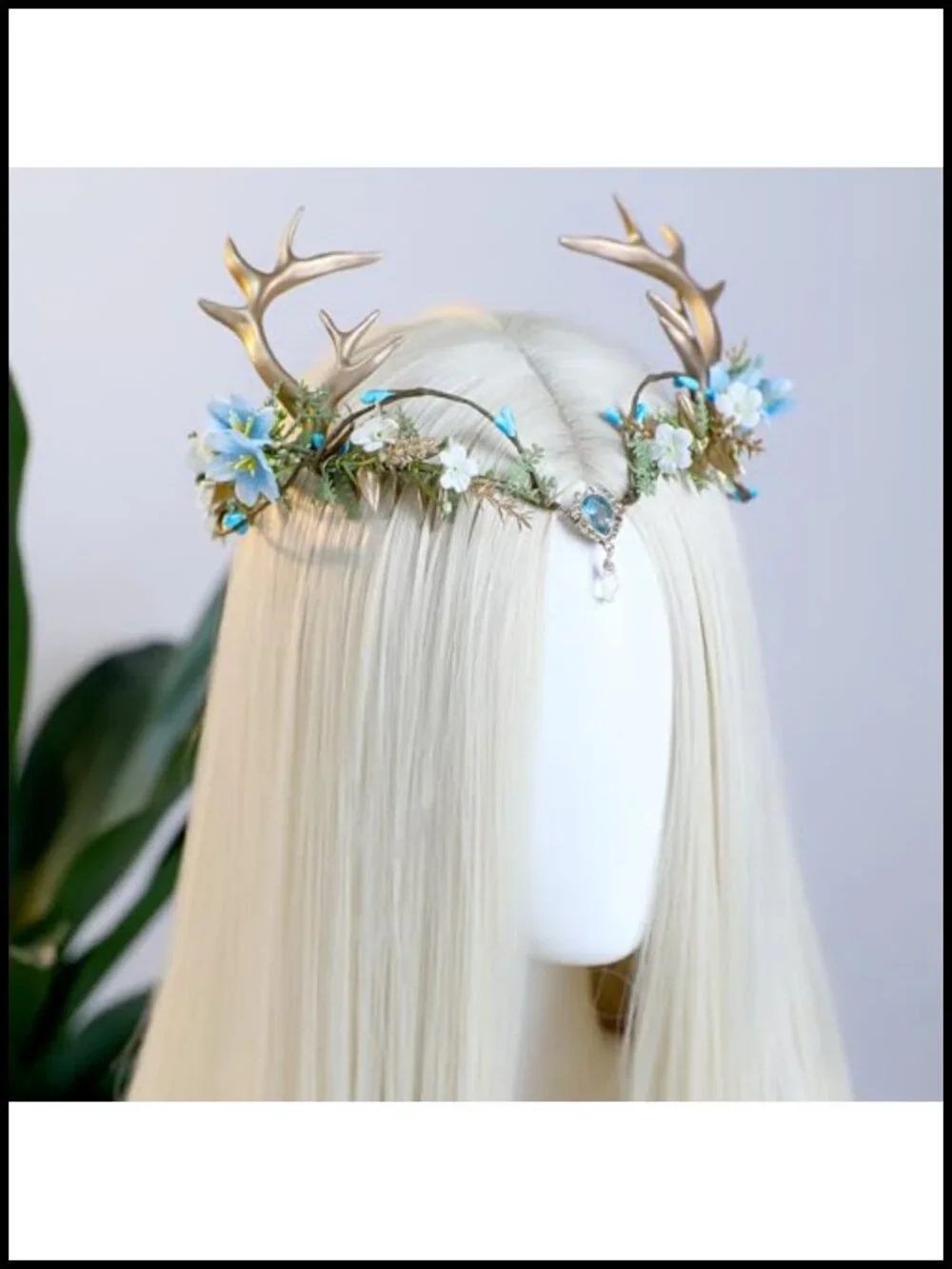 Handmade Fairy Antler Crown with Deer Horns - Woodland Elf Cosplay Headpiece